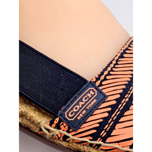 Coach Women's Coral/Blue Rayanne Sling Flat Espadrille Size 9B 336 - Picture 13 of 14